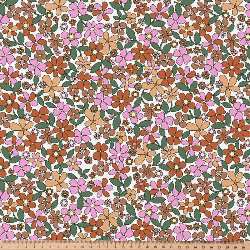 Printed Cotton JOSETTE White / Pink
